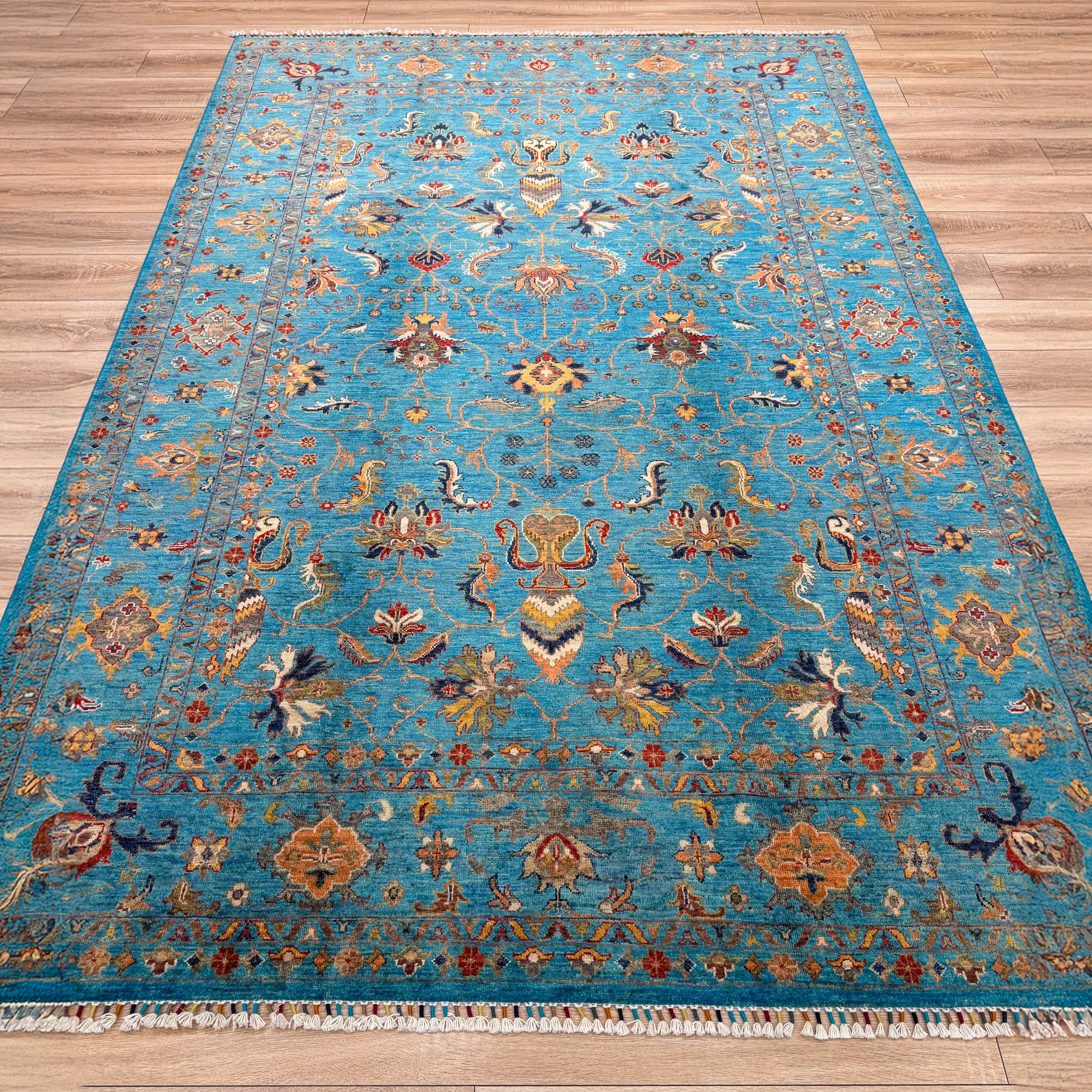 Öğretmenler Halı El Dokuma Mavi Sultani