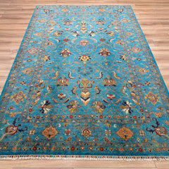 Öğretmenler Halı El Dokuma Mavi Sultani