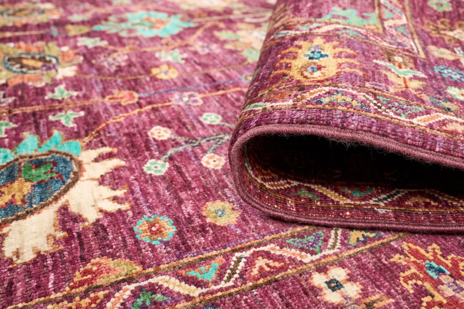 El Dokuma Türkmen Sultani Bordo Yün ÖÇTS1000