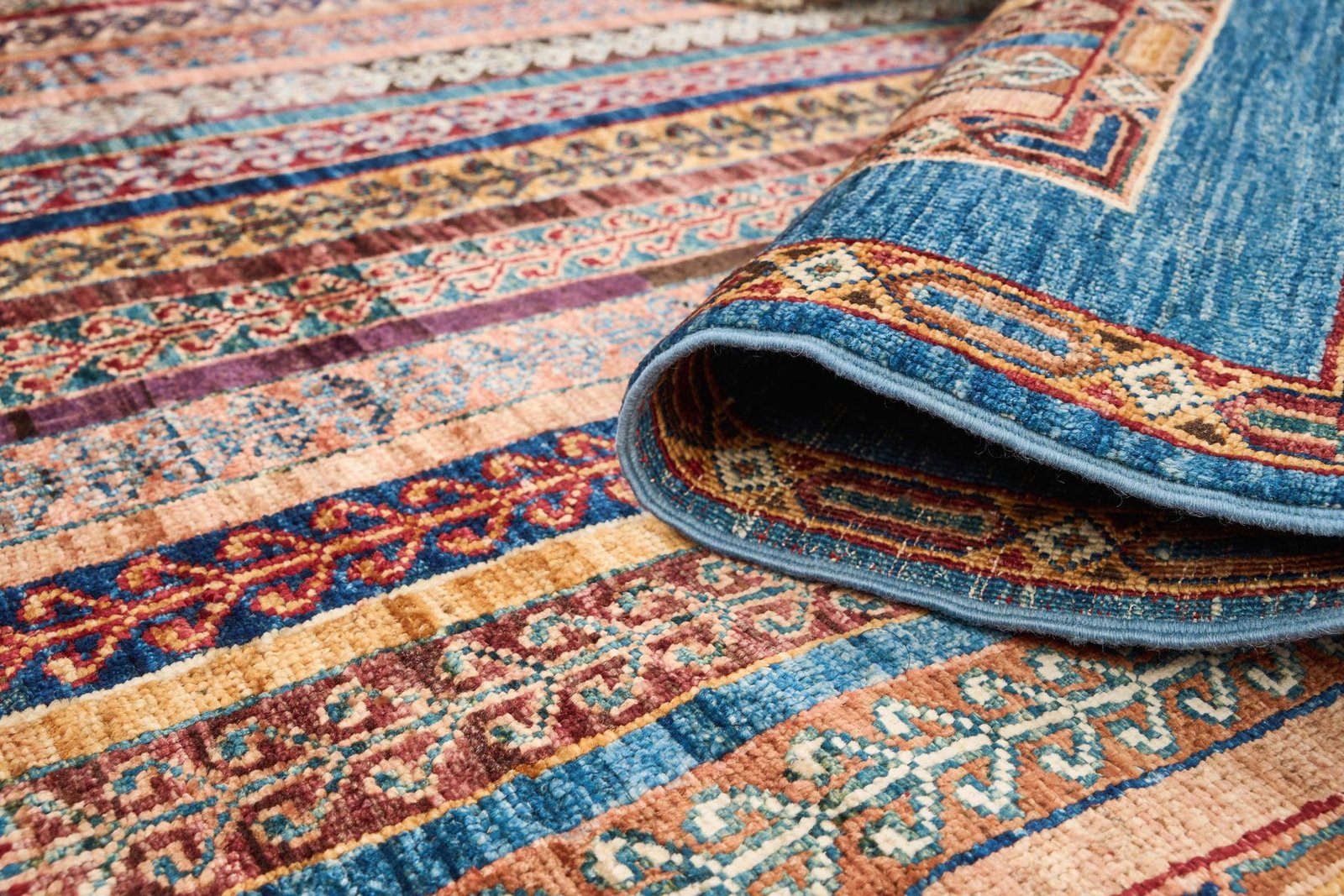 El Dokuma Şal Mavi Yün ÖÇİS1059