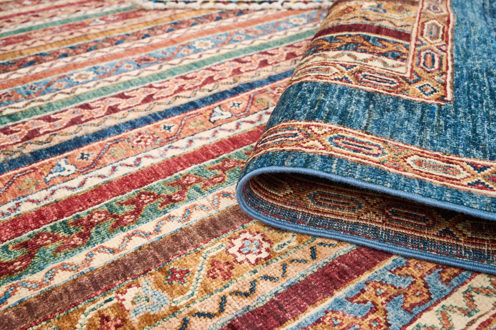 El Dokuma Şal Mavi Yün ÖÇİS1061