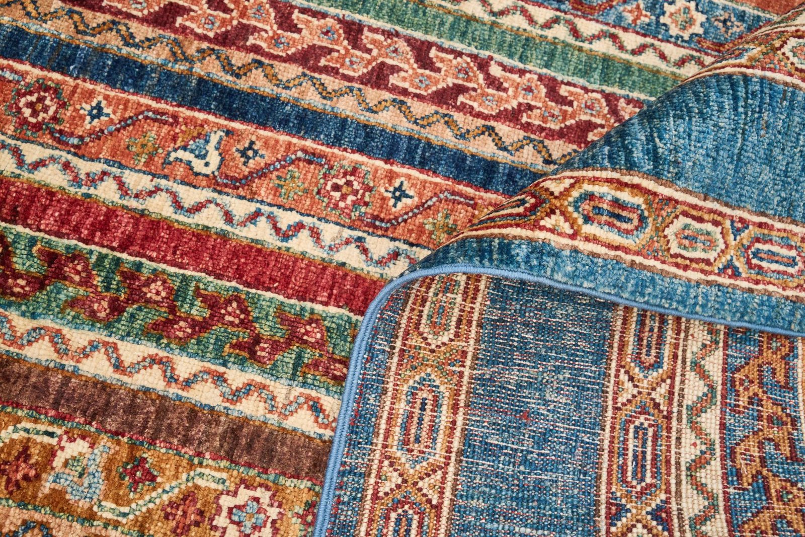 El Dokuma Şal Mavi Yün ÖÇİS1061