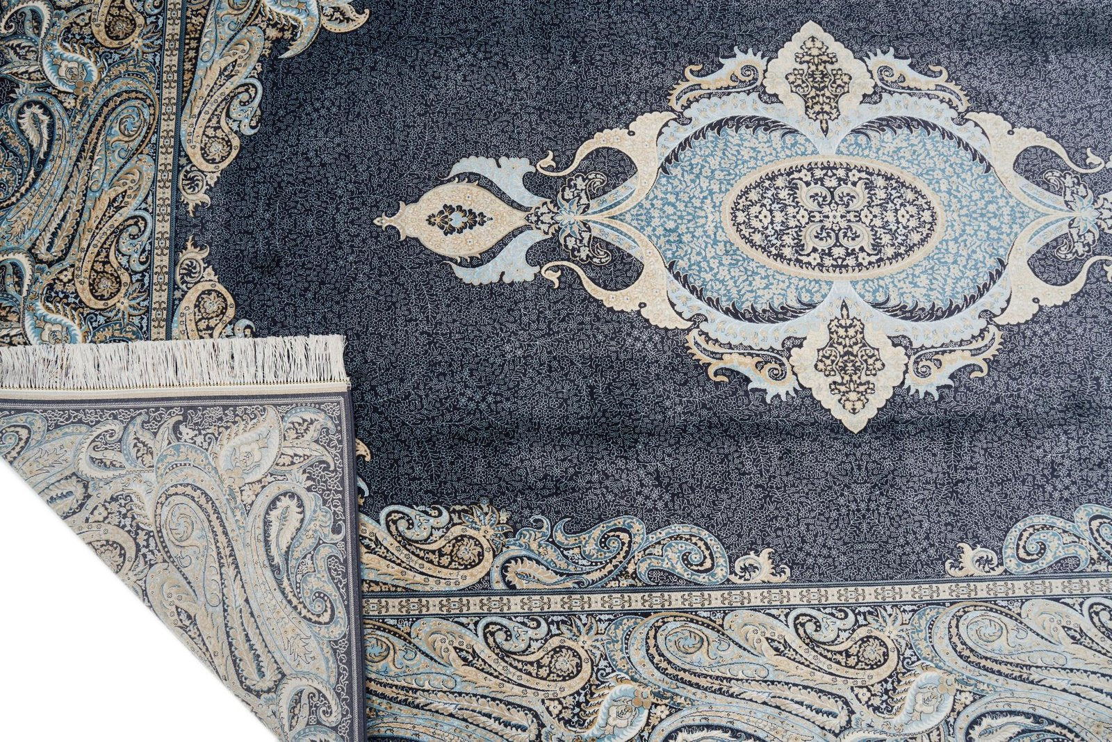 Makine İpek Jumeriah Mavi Halı 6180