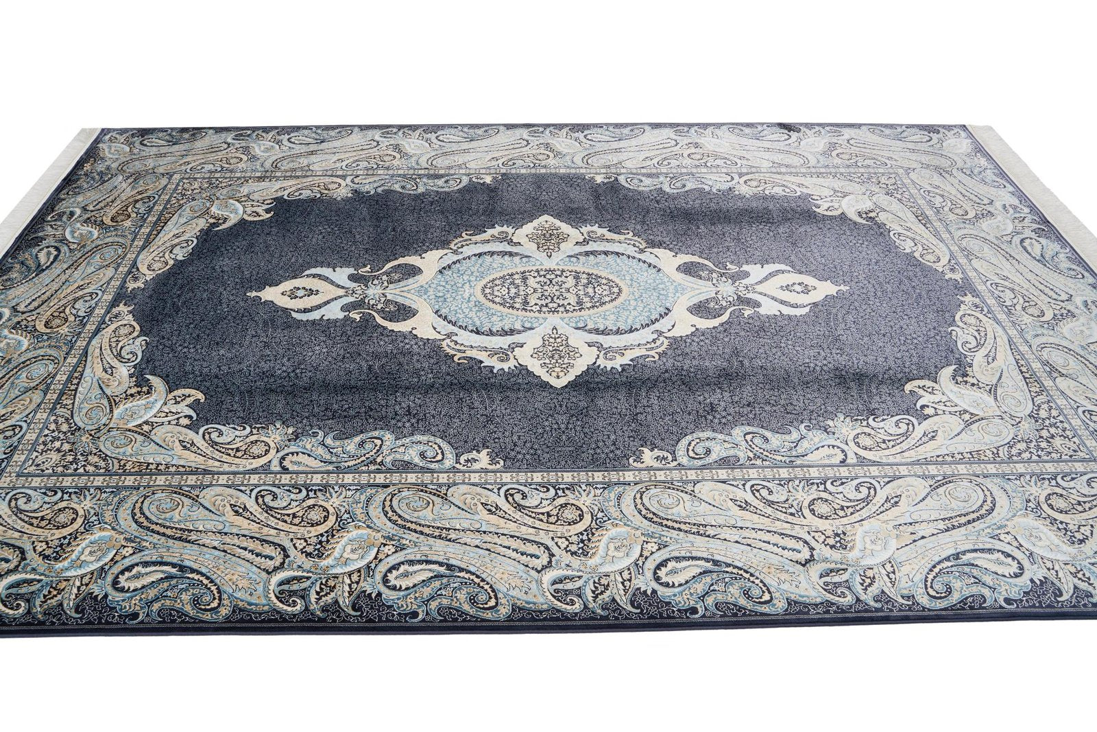 Makine İpek Jumeriah Mavi Halı 6180