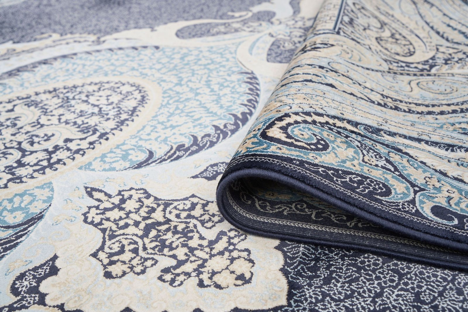 Makine İpek Jumeriah Mavi Halı 6180