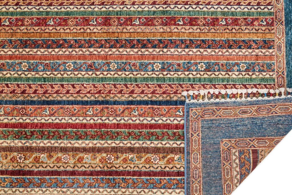 El Dokuma Şal Mavi Yün ÖÇİS1061 - Görsel 3